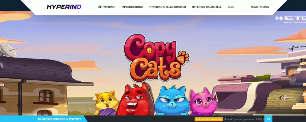 Hyperino Casino Bonus bis zu 300 € plus 150 Freispiele