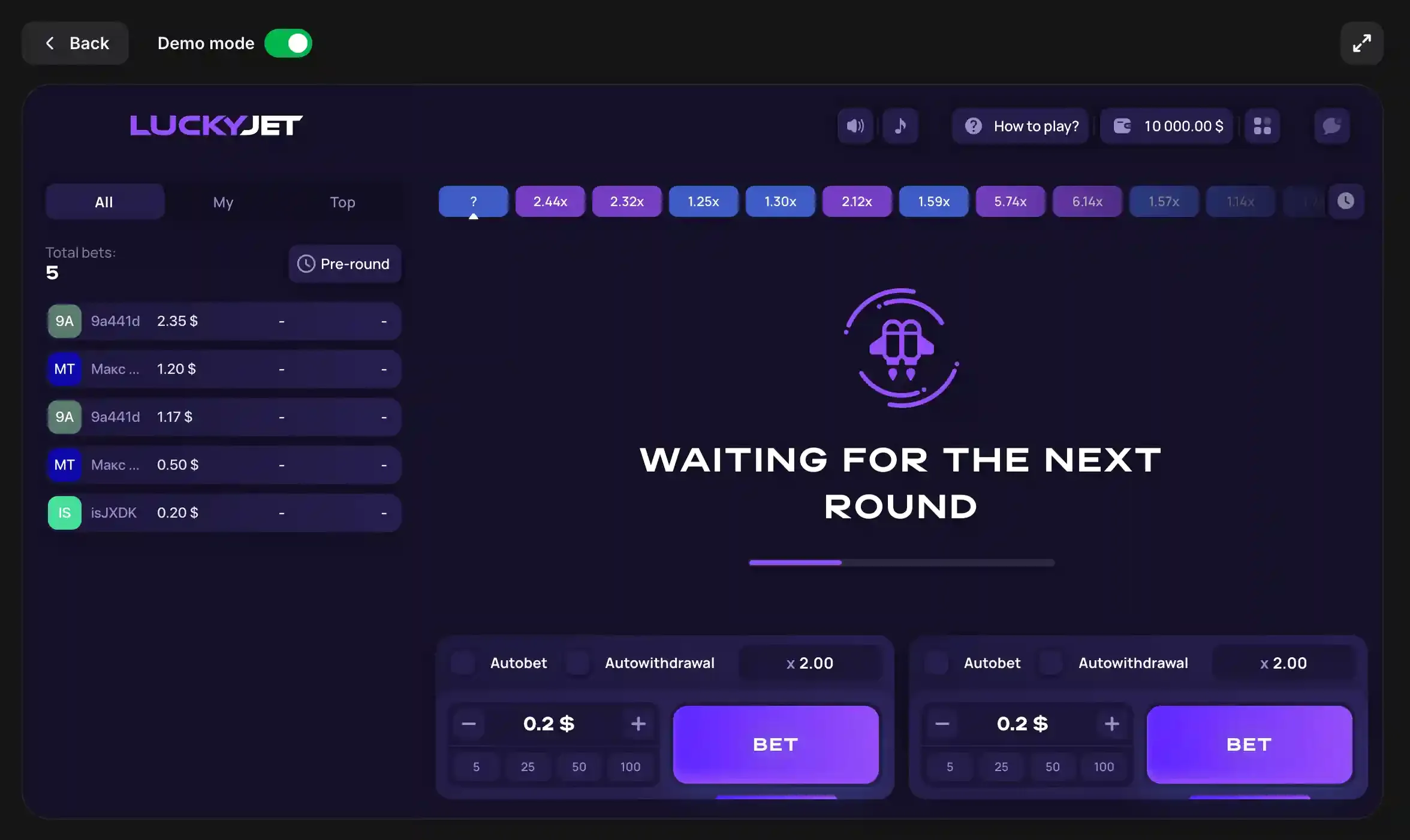 Hyperino Konto-Zugang Login Bildschirm